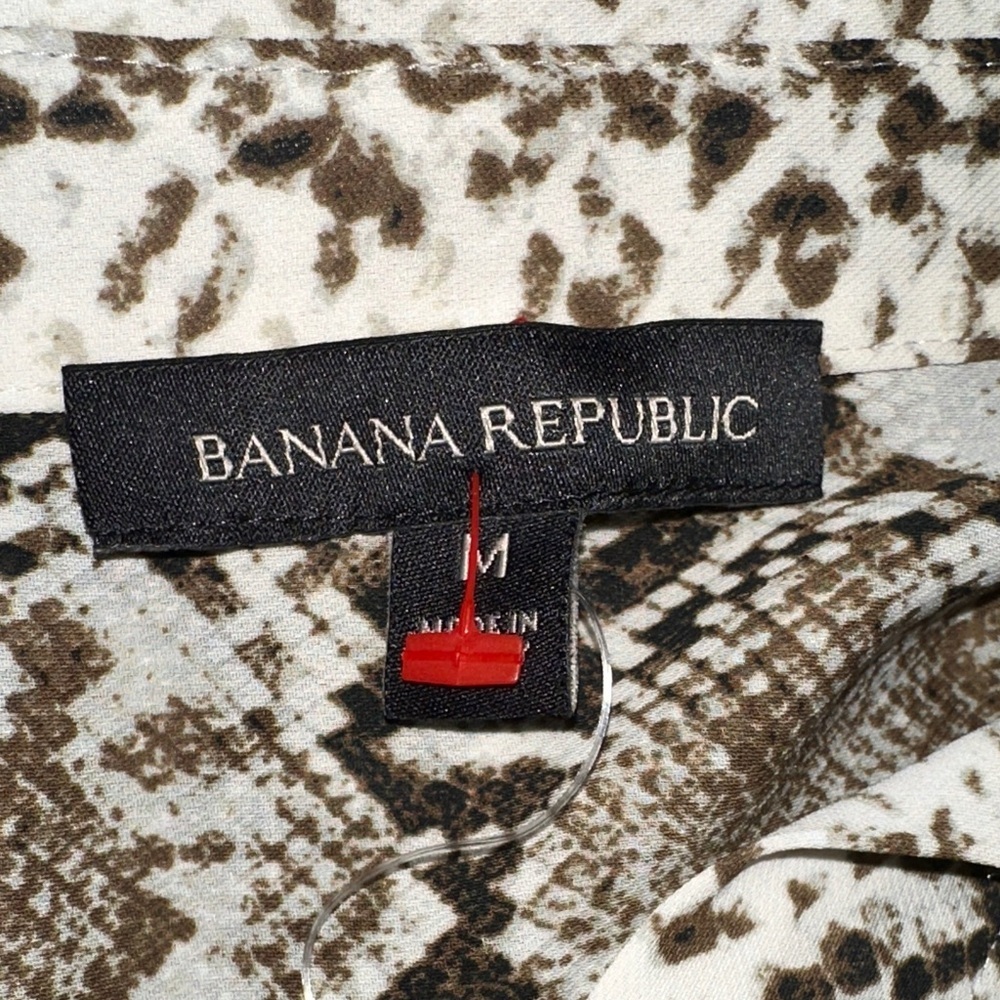 Banana Republic Snake Print Button Down Shirt - Brown and Cream - Picture 5 of 7
